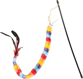 QWINEE Cat Wand Toys, Cat Interactive Toy, Cat Toys for Indoor Cats, Interactive Teaser Toys for Kitten Deep Multicolor One Size