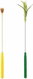Cat Teaser Wands 2 Pack, Natural Feather, Two Feather Styles | Natural feather heads and flexible wire create lively movement for close-range play on sofas, beds, and carpets.
