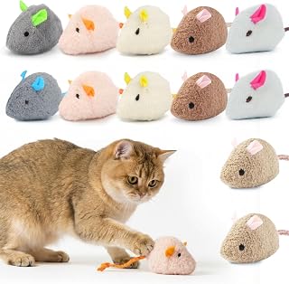 WRW Cat Mice Toys with Catnip for Indoor Cats, 12 Pcs, 7 Colors | 12 Plush Catnip Mice Toys with Realistic Design, for Indoor Cats to Chase, Bite, Swat and Play Fetch