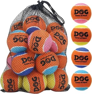 AMA SPORT Squeaky Tennis Balls for Dogs 2.5" Dog Tennis Balls for Throwing and Fetching Dog Toys for Training, Exercise, High Bouncing 16 Pack
