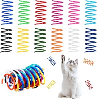 60 PCS 12 Colors Cat Spring Toys, Cat Spiral Springs for Indoor Cats | Kittens Toys Plastic Coil for Swatting, Biting, Hunting