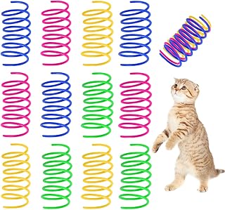 Cat Spring Toys, 120 Pack Creative Toy Plastic Colorful Kitten Spiral Spring Cat Plastic Coil Interactive Toy for Swatting, Biting, Hunting