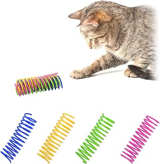 WishLotus Cat Toys for Indoor CatsInteractive 3.34in 4 Colors Cat Spring Toy, 8pc Big Springs Set Lightweight High Elasticity Cat Spiral Springs for Cats to Swat, Hunt to Kill Time (8pcs)