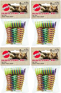 (4 Pack) Ethical Pet Wide Durable Heavy Gauge Plastic Colorful Springs Cat Toy, 10 Count Per Pack