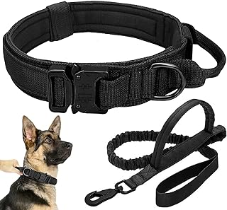 Tactical Dog Collar Leash Set,Dog Collar with Controll Handle for Large Dog
