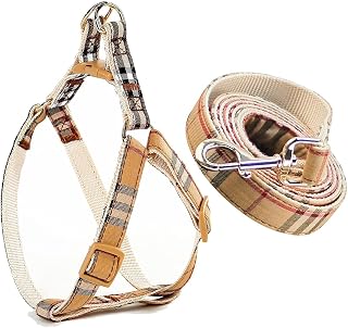 Cute Plaid Dog Harness & Leash Set, Adjustable No‑Pull Safety Buckle Harness for Small Puppy Boy Girl Pets Durable Gift for Boy Girl Pets