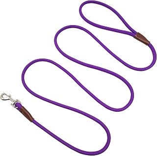 Small Dog Leash 1/4" by 6/8/10FT Lightweight Strong Rope Leash | 6FT Puppy Lead Thin Round Rope Bright Classic for Small Pets /Puppy (Purple)