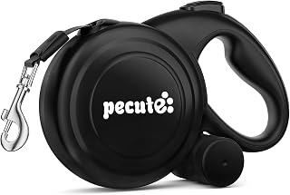 32ft Retractable Dog Leash with Reflective Strips, One-Button Control & Sturdiness Nylon Material, Long Leash Retractable with Poop Bag Holder for Medium Large Dog