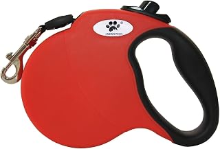 16 ft Retractable Dog Leash for Large Dogs up to 44 lbs,Tangle-Free Nylon Tape,Red Dan M