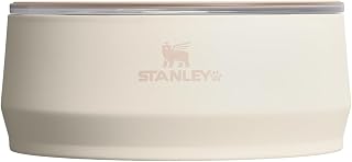 STANLEY Pet Bowl | 3-Cup (24 oz) Insulated Stainless Steel Dog & Cat Bowl | Splash-Resistant Lid | Dishwasher Safe | BPA-Free | Cream