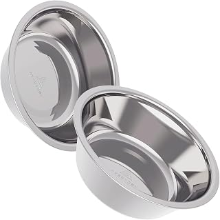 AVERYDAY 48oz Stainless Steel Dog Bowls Set, 2 Pack for Replacement Dogs Bowl Stand, 6 Cups Metal Dog Bowls, 8 Inch Medium Large Dogs Water Bowl for Raised Feeder with Opening 7.24-7.48"