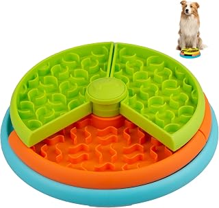 Atdoall Slow Feeder Dog Bowl, 3-Level Interactive Dog Puzzle Feeder | Reduces Boredom and Anxiety, Non-Slip Food Dispensing Toy for Medium & Large Dogs