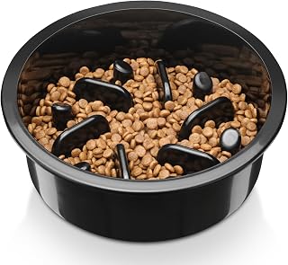 COMESOON Slow Feeder Dog Bowl, Slow Down Eating Anti-Choking Bloat Stop Maze Design Dog Dishes Fit for COMESOON Bowl Stand DB-G03/DB-B03, Black
