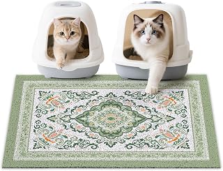 Unicorn Catcher 33"x22" Cat Litter Mat Non-Slip Washable Litter Box Mat | High-Density PVC Litter Catcher Mat Efficiently Traps Scattered Litter From Paws To Keep Floors Clean