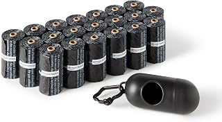 Amazon Basics Dog Poop Leak Proof Bags with Dispenser and Leash Clip, Unscented, 13" x 9" Large Size, 300 Count