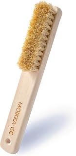 Wood Laundry Stain Brush, Boar Bristles, Wooden Handle | Gentle Scrub Brush for Delicate Fabrics, Stain Remover for Cotton, Linen, Clothes and Shoes, Spot Cleaning & Pre-Treatment