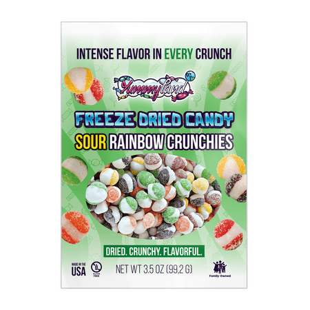 Freeze Dried Sour Rainbow Crunchies Candy - 3.5 oz (99.2g), Skittles Freeze Dried Candy, Original Fruit Flavors, TikTok Trends Freetles Dry Freeze Candy