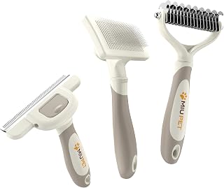 Professional Deshedding Dog Brush Grooming Kits, for Long-Haired Dogs and Cats - Dog Deshedding Brush and Slicker Brush Set 3 in 1 Gift Box for Long Hair Pets like Golden Retriever