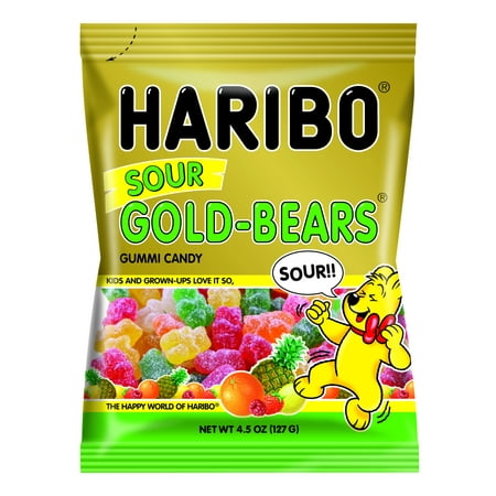 HARIBO Gold-Bears Sour Gummi Candy, 12 Count, 4.5 oz