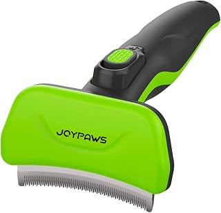 Pet Grooming Brush for Dogs and Cats, Green, Effectively Reduces Shedding by Up to 95%, Self-Cleaning, Long or Short Hair Remover for Medium Dogs & Cats