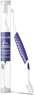 petsmile Professional Pet Toothbrush, Patented 45&deg; Cats + Dogs | Patented 45&deg; Angled Brush Head, Soft Bristles, Reaches Below Gumline, Small + Large Pets, Vet-Recommended, Ergonomic Handle