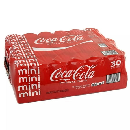 Coca-Cola Mini Cans 8 Fluid Ounce (Pack of 30)