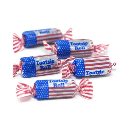 Patriotic Tootsie Rolls Midgee Flag Wrapped 5 pound Tootsie Rolls bulk candy