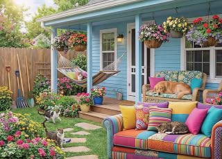 Nattork Jigsaw Puzzles 1000 Pieces for Adults, Families (Garden Cottage) Pieces Fit Together Perfectly