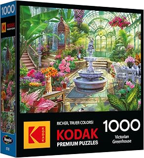 RoseArt Kodak Premium Victorian Greenhouse 1000 Piece Jigsaw Puzzle | 19.25" x 26.62" Finished Size, Adult Puzzle, Poster Included, Made in USA