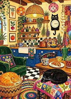 Jigsaw Puzzles for Adults 1000 Piece Puzzle for Adults 1000 Pieces Puzzle 1000 Pieces-Colorful Farmhouse Kitchen