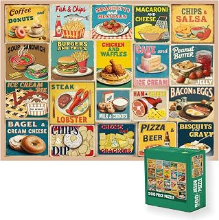 Jigsaw Puzzle for Adults Family Puzzle Game Food Combos Funny Jigsaw Puzzle (Food Combos, 500 Pieces)