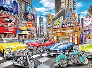 300 Piece Puzzles for Adults, 300 Piece Puzzles for Adults Elderly Large Piece, Car Motorcycle Club Jigsaw Puzzle, Funny Gift for Adult Kids Senior Challenging Family Games Toy, 20.5 X 15 in