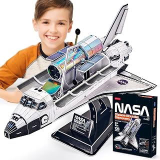 CubicFun NASA Space Shuttle Discovery 3D Puzzle Kit, 126 Pieces | NASA Space Shuttle Discovery 3D puzzle For Kid ideal for Space Learning Family Building Display Gifts Christmas