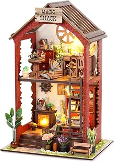RONSTONE Book Nook Kit for Adults, Martin&rsquo;s Bookstore DIY Miniature House Kit with LED Light, Wooden 3D Puzzle Bookshelf Insert Decor, Craft Gift for Teens and Book Lovers