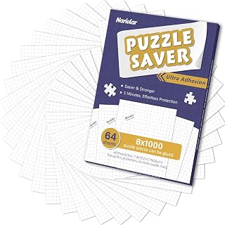 Nariolar Ultra Adhesion Puzzle Glue Sheets | 64 Puzzle Saver Sheets Preserves 8&times;1000 Pieces