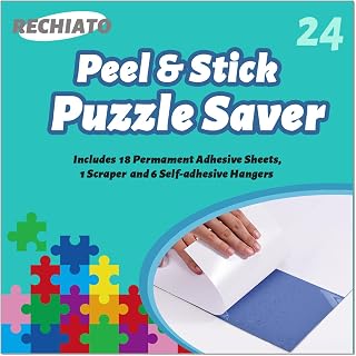 Preserve 4 X 1000 Puzzle Saver Glue Sheets 24 Pack - Quick Stick Adhesive for Puzzles, Easy Application, Mess-Free Framing, Compatible with Puzzle Frames​