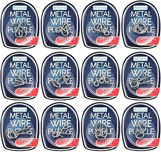 ArtCreativity 12 Metal Wire IQ Brain Teaser Puzzles for Kids Party Favors