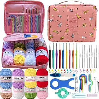 ZICALSO Crochet Kit for Beginners Adults,Beginner Crochet Kits with Yarn | Learn to Crochet Kit,Crochet Supplies,Ergonomic Crochet Hooks and Small Crochet Hooks