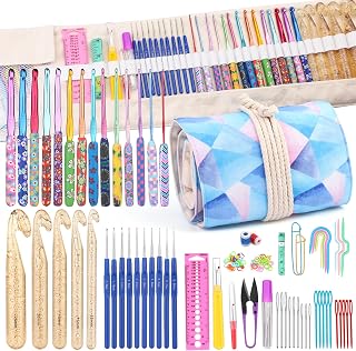 Zlulary 116 PCS Crochet Hooks Sets, Ergonomic Crochet Needles | Crochet Hook Set with Case Crochets Needle Accessories, Crochet Needles Kit for Beginners and Experienced Crochet Hook Lovers