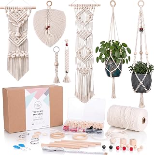 MIGO Creates Macrame Kits for Adults Beginners with 126 Macrame Supplies and 7 Projects E-Book: DIY Macrame Kit with 165 Yards Macrame Cord and Craft Supplies & Materials to Start Macrame!