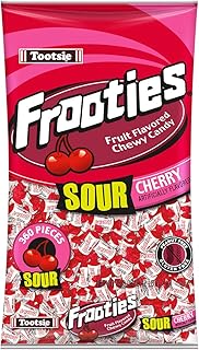 Tootsie Roll Frooties Sour Cherry Chewy Candy, 360 Count, 38.8oz Bag | Individually Wrapped, Bulk Treats, Peanut Free, Kosher, Gluten Free