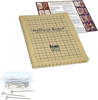 The Beadsmith Mini Macrame Combo w/ Bracelet Project & Instructions | 7.5" x 10.5" Bead Board & 40Pc 1.75" T-Pins, Ideal for Creating Macrame and Knotting