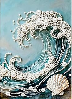 5D Diamond Art Pearl Painting Kits for Adults,DIY Diamond Art Kits for Wave | DIY 3D Special Shape Plastic Pearl Painting Kit With Gem Art Crafts For Adults,Home Wall Decoration 12 X 16 inch