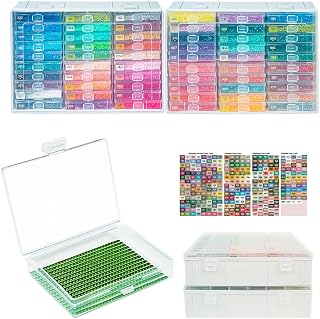 Diamond Art Trays with Lids, 60PCS Diamond Painting Storage, White | 60PCS Diamond Painting Trays with Lids ＆ Diamond Art Storage, Diamond Painting Accessories for Beads (2 Packs)