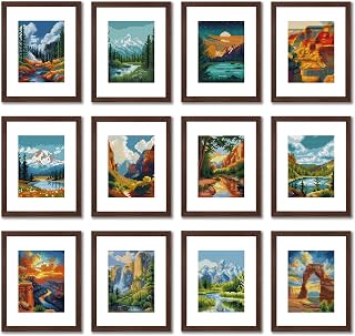 National Park Small Diamond Art Kits for Adults, 12 Pcs , 6.7x8.3 Inch | Landscape Square Diamond Painting 3-Hour Gem Painting for Gift Home Desktop Decor 6.7x8.3 Inch(Without Frame)