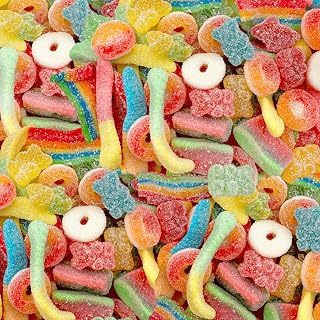 Sour Gummy Candy Mix, Chewy Candy, Fruit Flavors, 2 Lb Bag | Gummy Worms & Bears, Belts, Peach Rings, Watermelon Wedges, Bulk Gummies