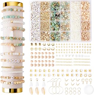 Xylise Jewelry Making Supplies Kit Natural Stone Beads for Irregular Natural Stone with for DIY Craft Bracelet Necklace Earrings for Adults (Amazonian)