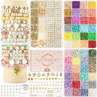 Dowsabel Clay Beads 3 Boxes Bracelet Making Kit, 10800pcs Beads for Jewelry Making, Letter Beads for Friendship Bracelets DIY Arts and Crafts Gifts for Girls Adults