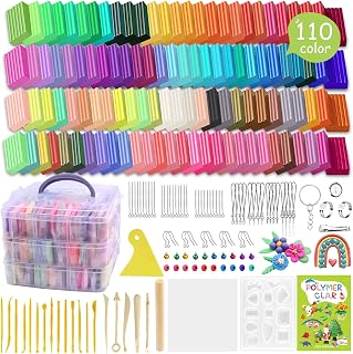 PeacePeo Polymer Clay Kit 215 Pcs Oven Bake Clay 110 Colors | Modeling Baking Clay, Non-Sticky, Non-Toxic, Sculpting Tools, Soft and Easy to Shape for Kids, Adults, Beginners DIY Crafts