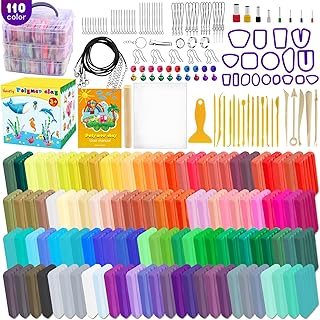 IGaiety Polymer Clay Kit for Kids, 110 Colors Oven Bake Clay | 245 Pcs Complete Modeling Clay Kit Soft & Easy to Shape for Jewelry Making, DIY Crafts, Creative Hobbies and Handmade Gifts